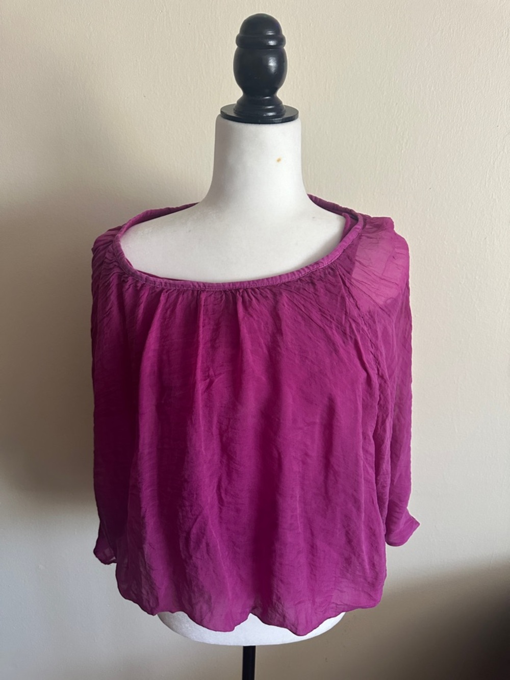 Fuchsia Off-Shoulder Women's Blouse